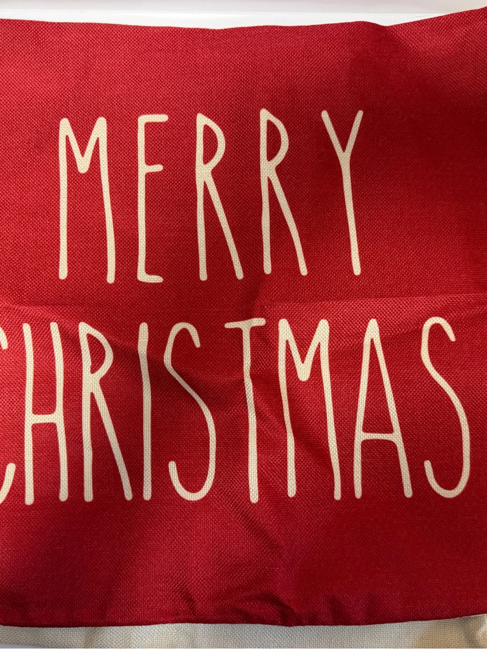 Festive 'Merry Christmas' Red Holiday Pillow Cover